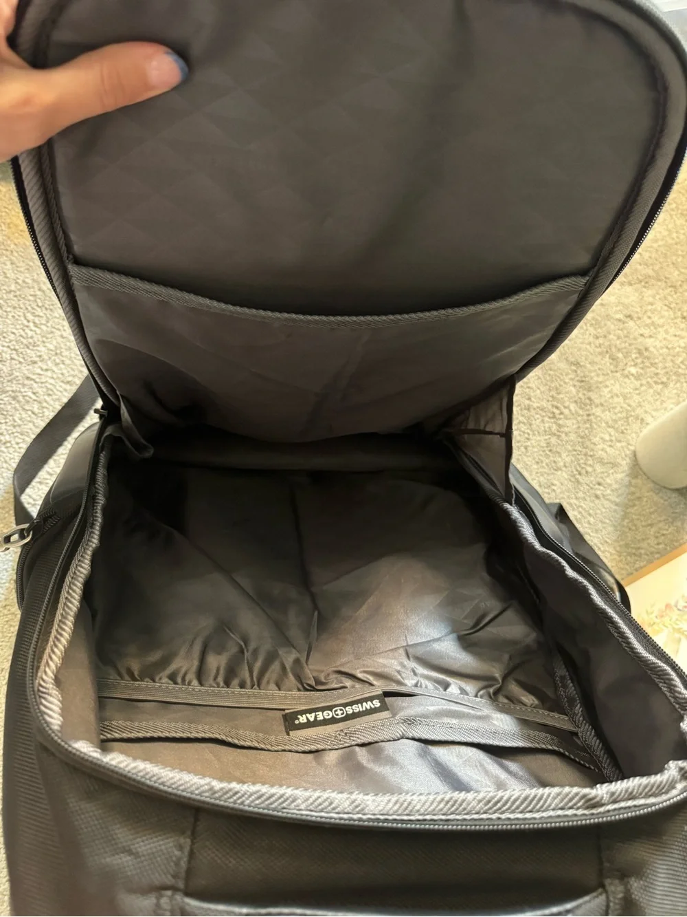 SwissGear Black Travel Laptop Backpack with Front Organizer Pockets